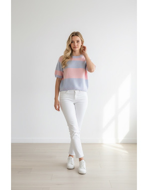 Garde-robe - Pull - Blauw-roze