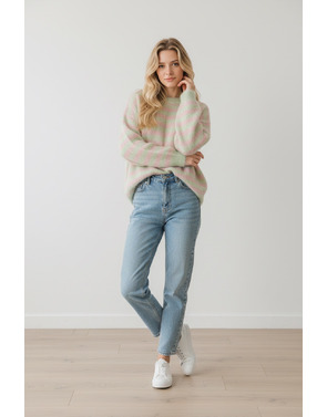 Garde-robe - Pull - Groen-roze