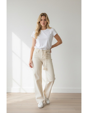 Red Button - Lange Broek - Ecru