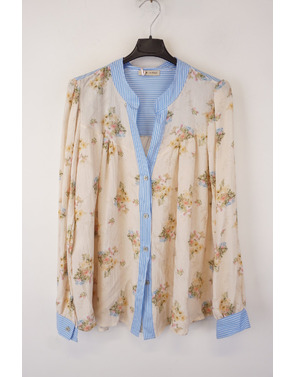 Garde-robe - Blouse - Blauw-beige