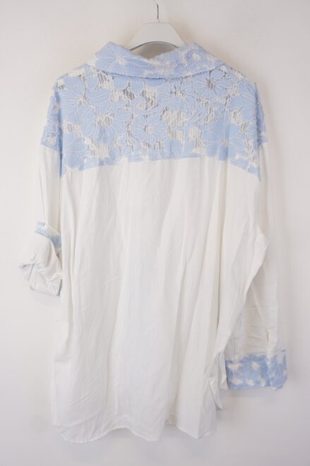 Garde-robe - Blouse - Wit-blauw