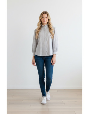 Garde-robe - Blouse - Blauw-beige