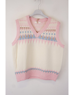 Garde-robe - Debardeur - Wit-roze