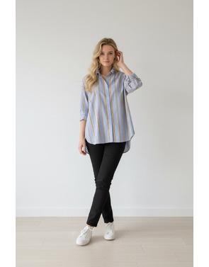 Garde-robe - Blouse - Blauw-beige