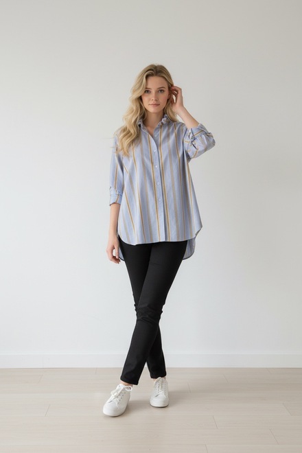 Garde-robe - Blouse - Blauw-beige