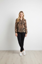 Garde-robe - Blouse - Zwart-beige