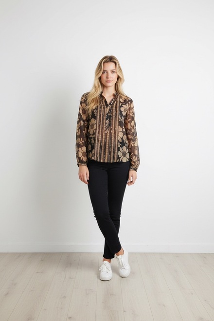 Garde-robe - Blouse - Zwart-beige