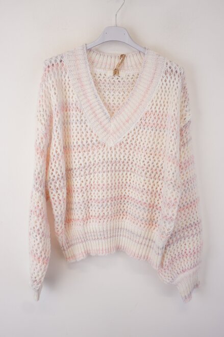 Garde-robe - Pull - Wit-roze