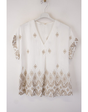 Garde-robe - Blouse - Goud-wit