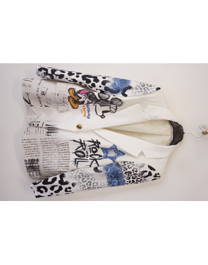 Garde-robe - Blazer - Wit-blauw