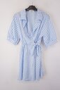 Garde-robe - Halflang Kleedje - Wit-blauw