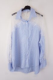 Garde-robe - Blouse - Wit-blauw