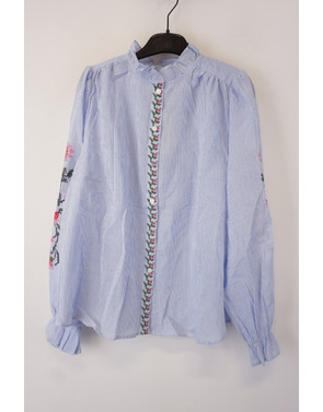 Garde-robe - Blouse - Wit-blauw