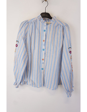 Garde-robe - Blouse - Blauw-beige