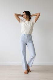 Garde-robe - Lange Broek - Wit-blauw