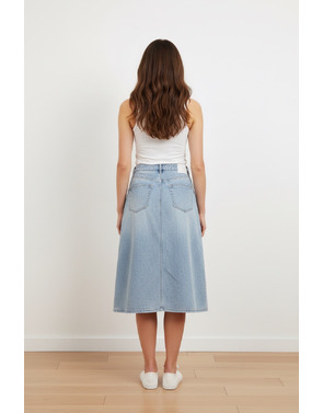 Garde-robe - Halflange Rok - Jeans licht