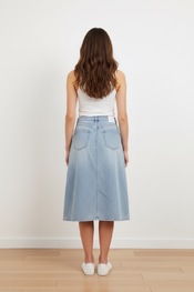 Garde-robe - Halflange Rok - Jeans licht