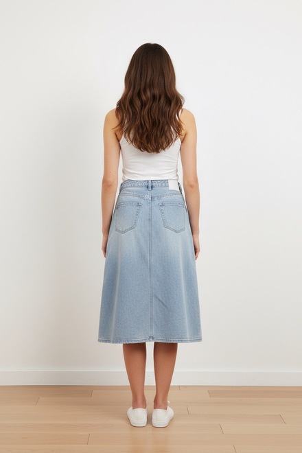 Garde-robe - Halflange Rok - Jeans licht