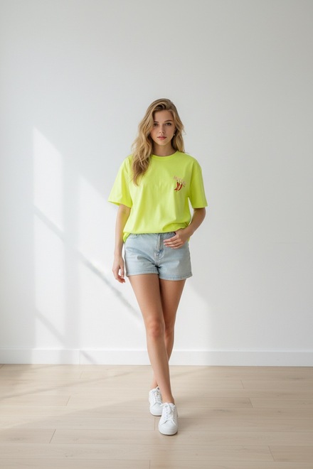 Garde-robe - T-shirt - Fluo geel