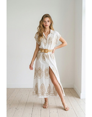 Garde-robe - Lang kleed - Goud-wit