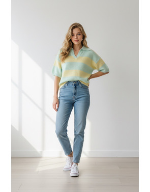 Garde-robe - Pull - Groen-geel