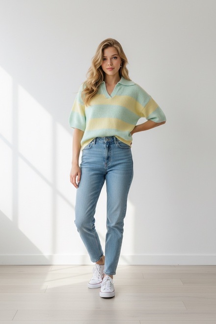 Garde-robe - Pull - Groen-geel