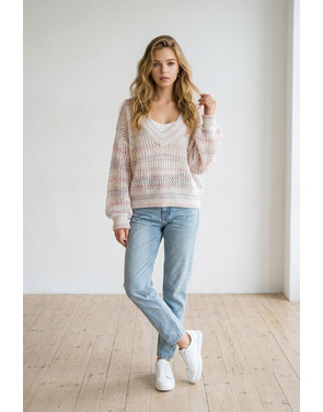 Garde-robe - Pull - Wit-roze