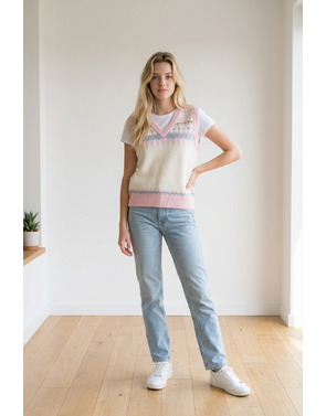 Garde-robe - Debardeur - Wit-roze