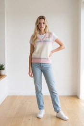 Garde-robe - Debardeur - Wit-roze