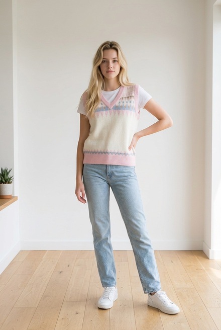 Garde-robe - Debardeur - Wit-roze