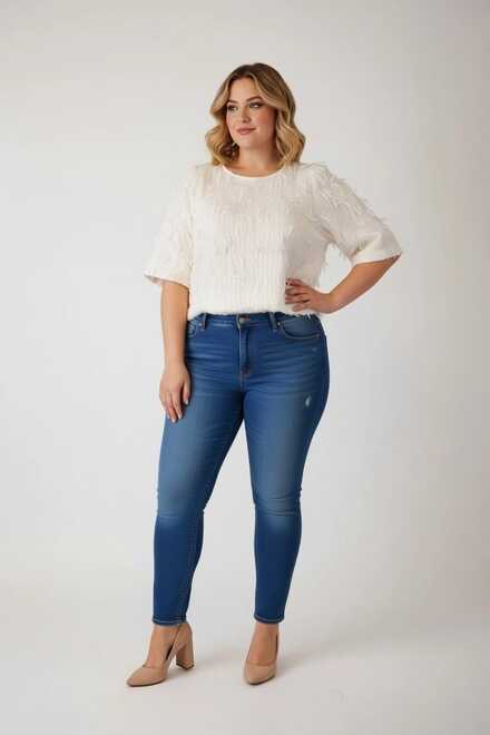 Red Button - Blouse - Ecru