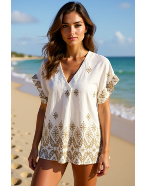 Garde-robe - Blouse - Goud-wit