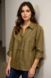 Red Button - Blouse - Groen
