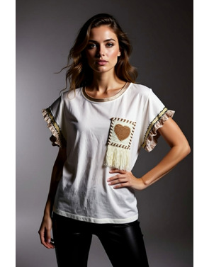 Garde-robe - T-shirt - Goud-wit