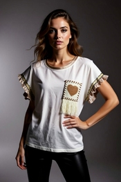 Garde-robe - T-shirt - Goud-wit