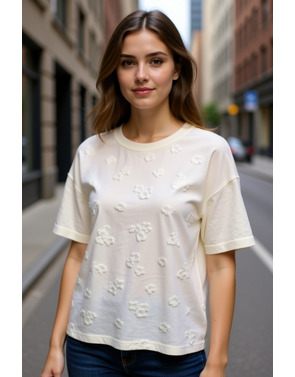 Free/quent - T-shirt - Ecru