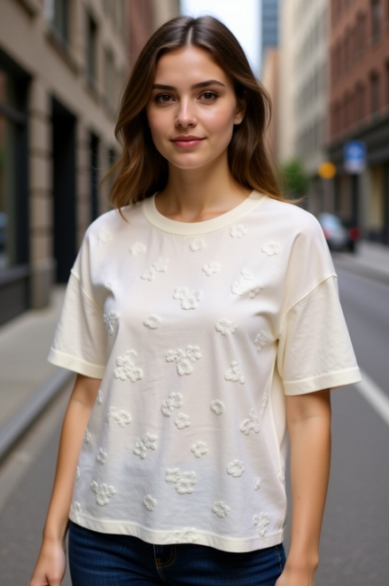 Free/quent - T-shirt - Ecru