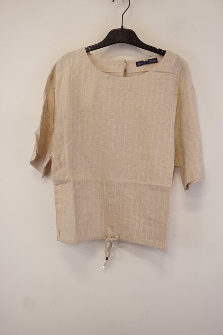 Red Button - Top - Beige