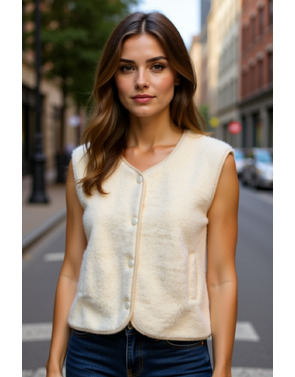 Garde-robe - body warmer - Ecru