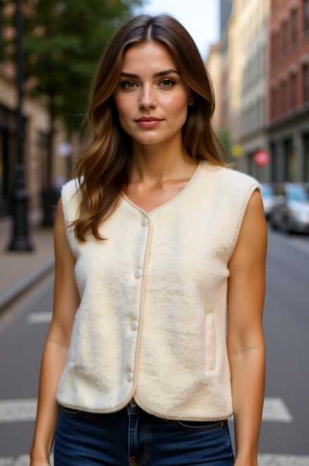 Garde-robe - body warmer - Ecru