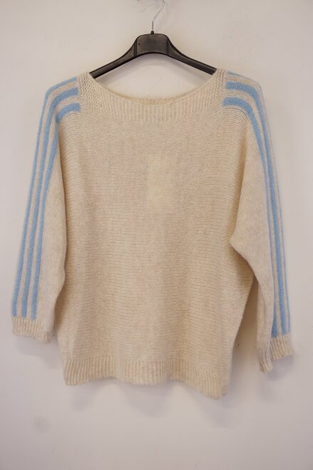 Garde-robe - Pull - Ecru-blauw