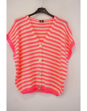 Garde-robe - Gilet - Geel-roze