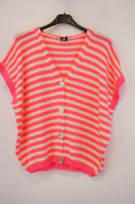 Garde-robe - Gilet - Geel-roze