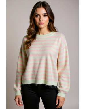 Garde-robe - Pull - Groen-roze