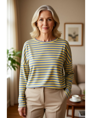 Garde-robe - Pull - Geel-blauw