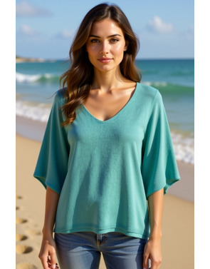 Garde-robe - Pull - Blauw-groen