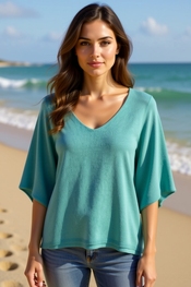 Garde-robe - Pull - Blauw-groen