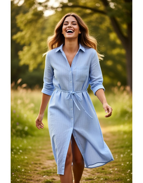 Red Button - Halflang Kleedje - Blauw