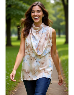 Rinascimento - Blouse - Blauw-beige