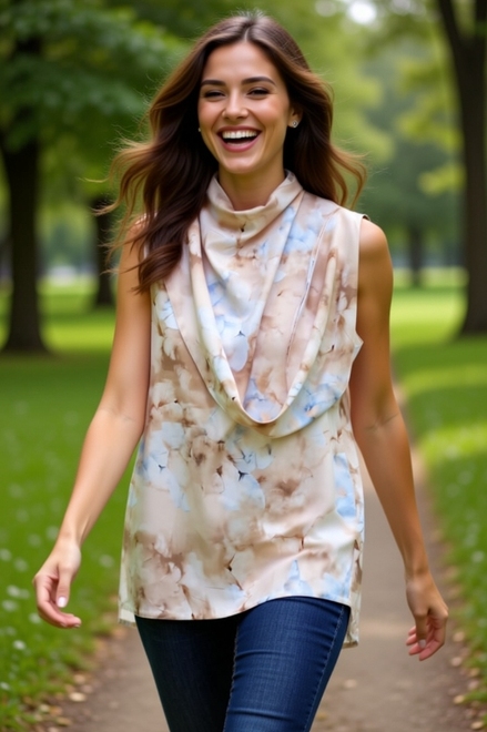 Rinascimento - Blouse - Blauw-beige